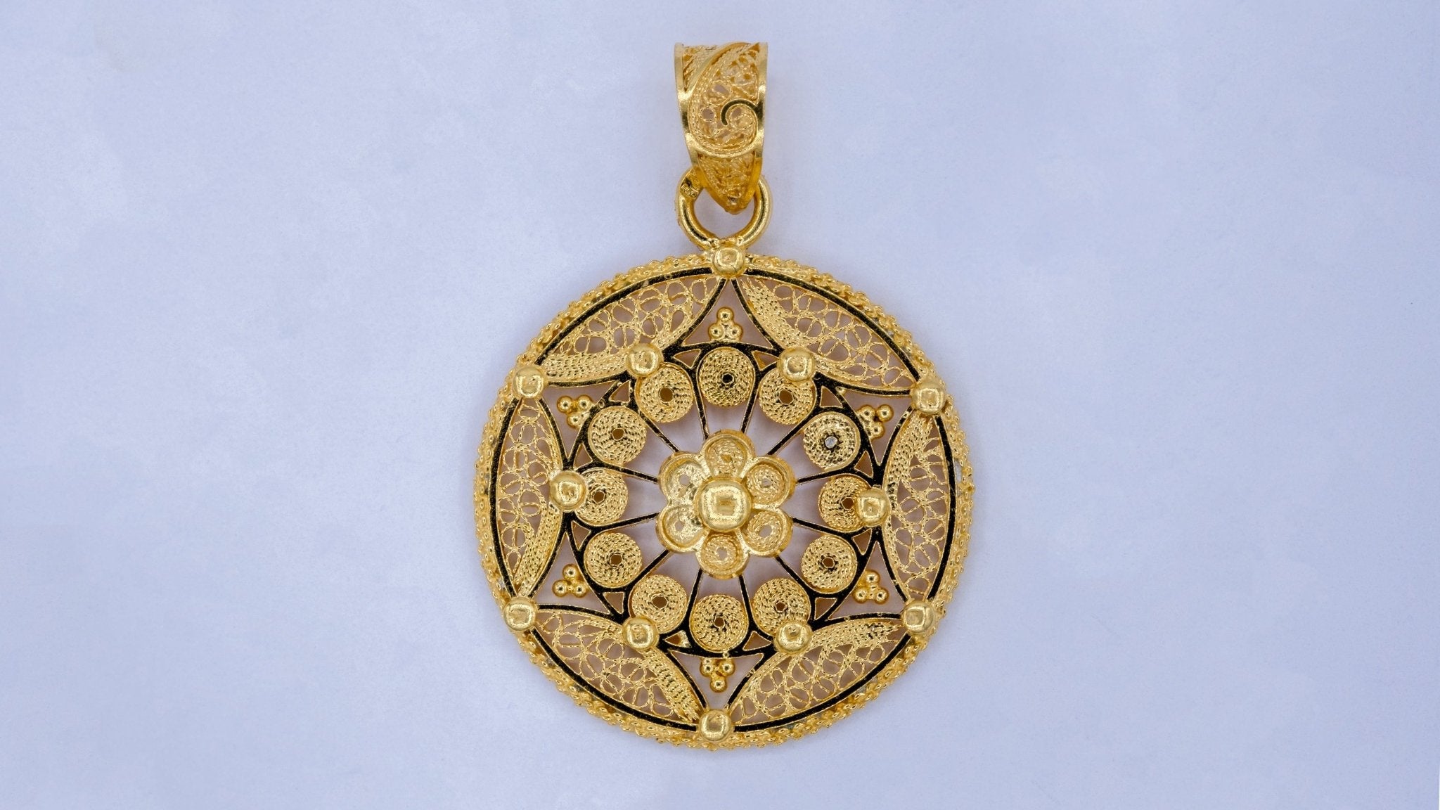 Gouden filigraan hanger rond - Dona Aurora