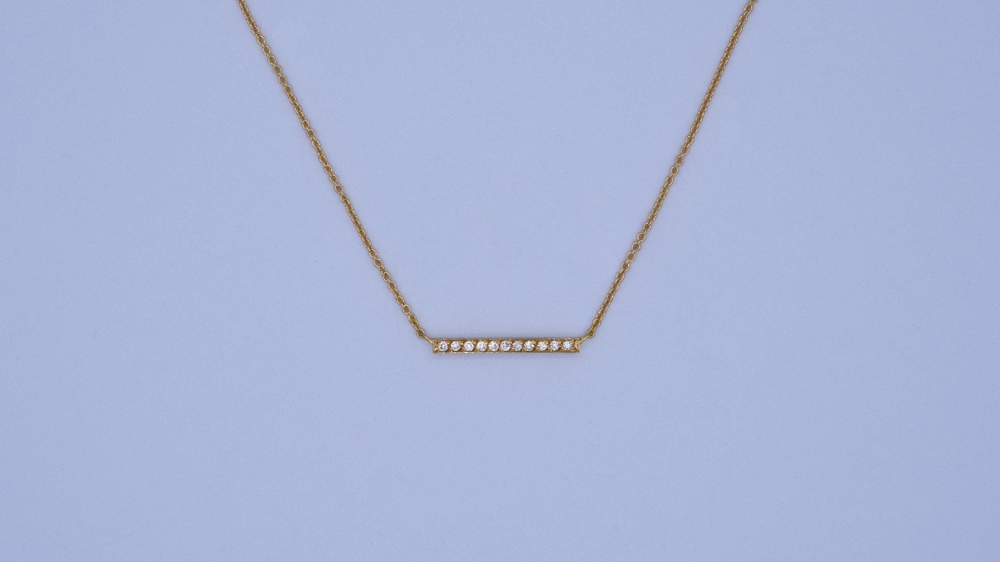 Gouden ketting met balkje en diamanten - Dona Aurora