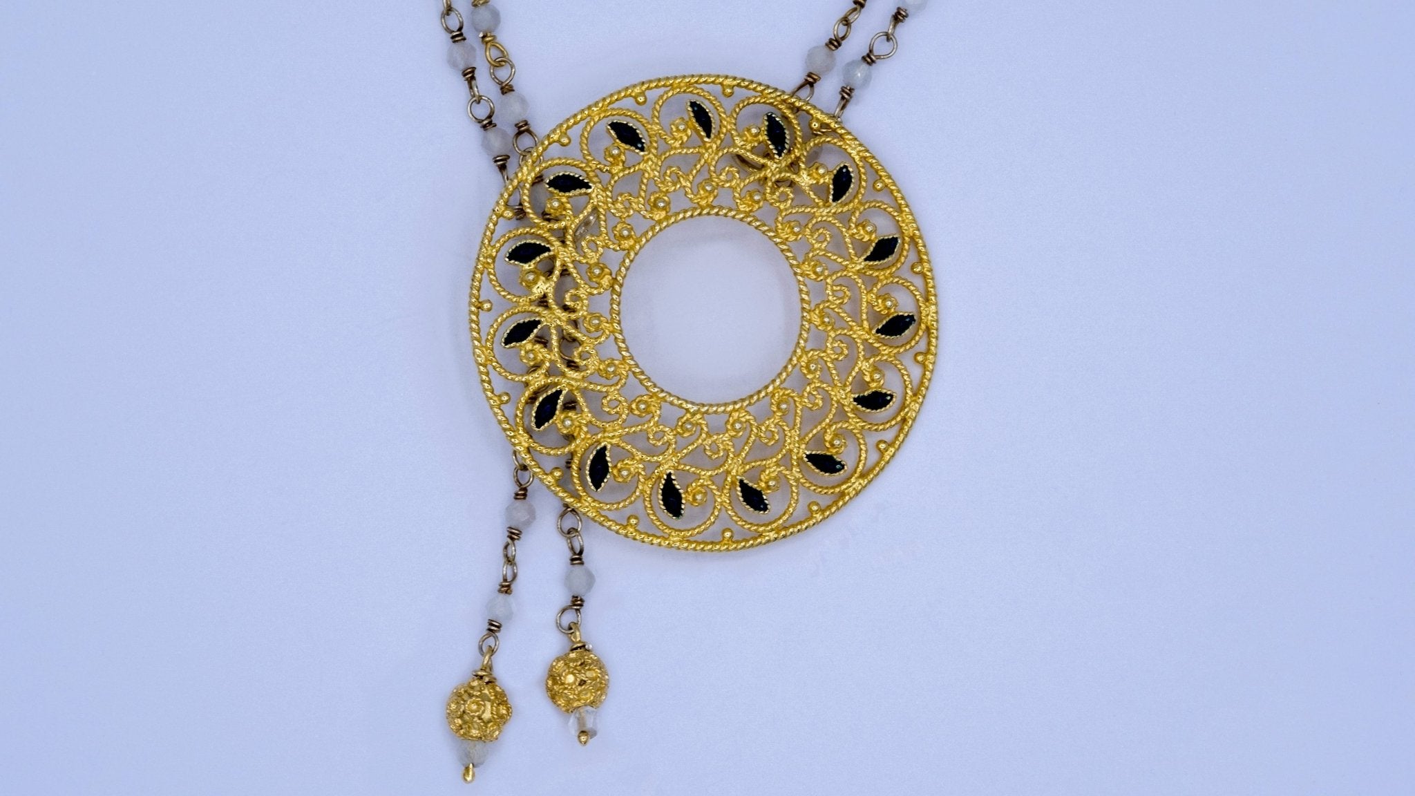 Ketting met filigraan en maansteen - Dona Aurora