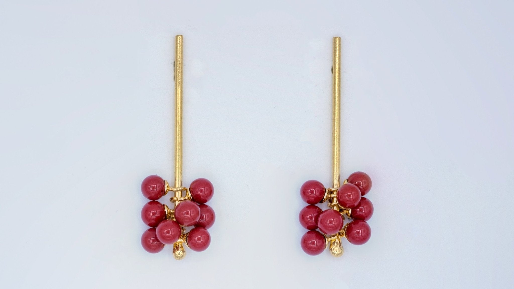 Raspberries oorbellen met roze porseleinen bolletjes - Dona Aurora