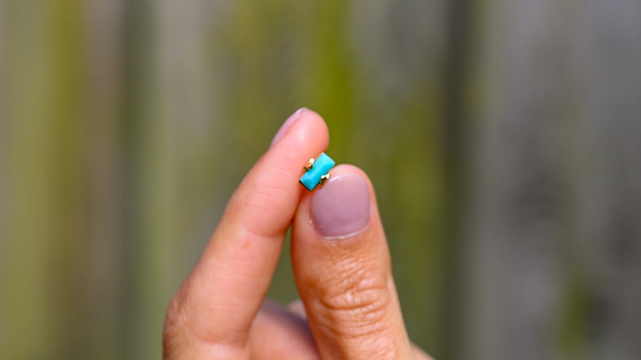 Sea rectangular oorbellen met turkoois - Dona Aurora