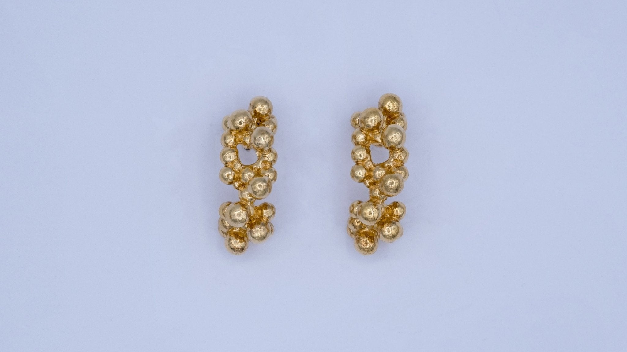 Vergulde oorringen met bubbels - Dona Aurora