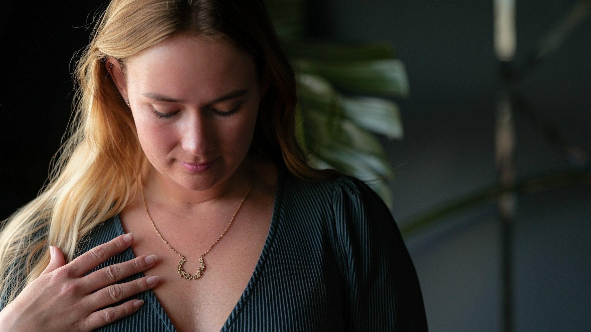 Vergulde open ketting met bubbels - Dona Aurora