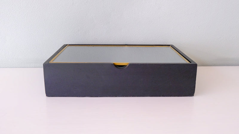 Houten doos met glazen deksel Madam Stoltz