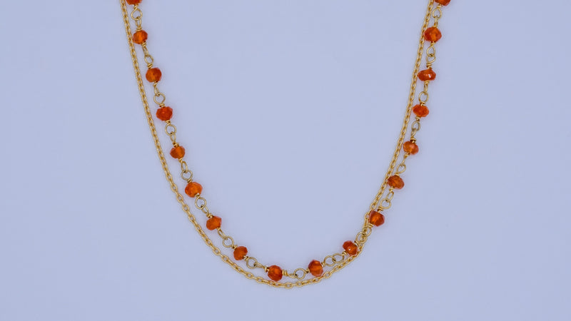 Korte ketting met edelstenen verguld Nana