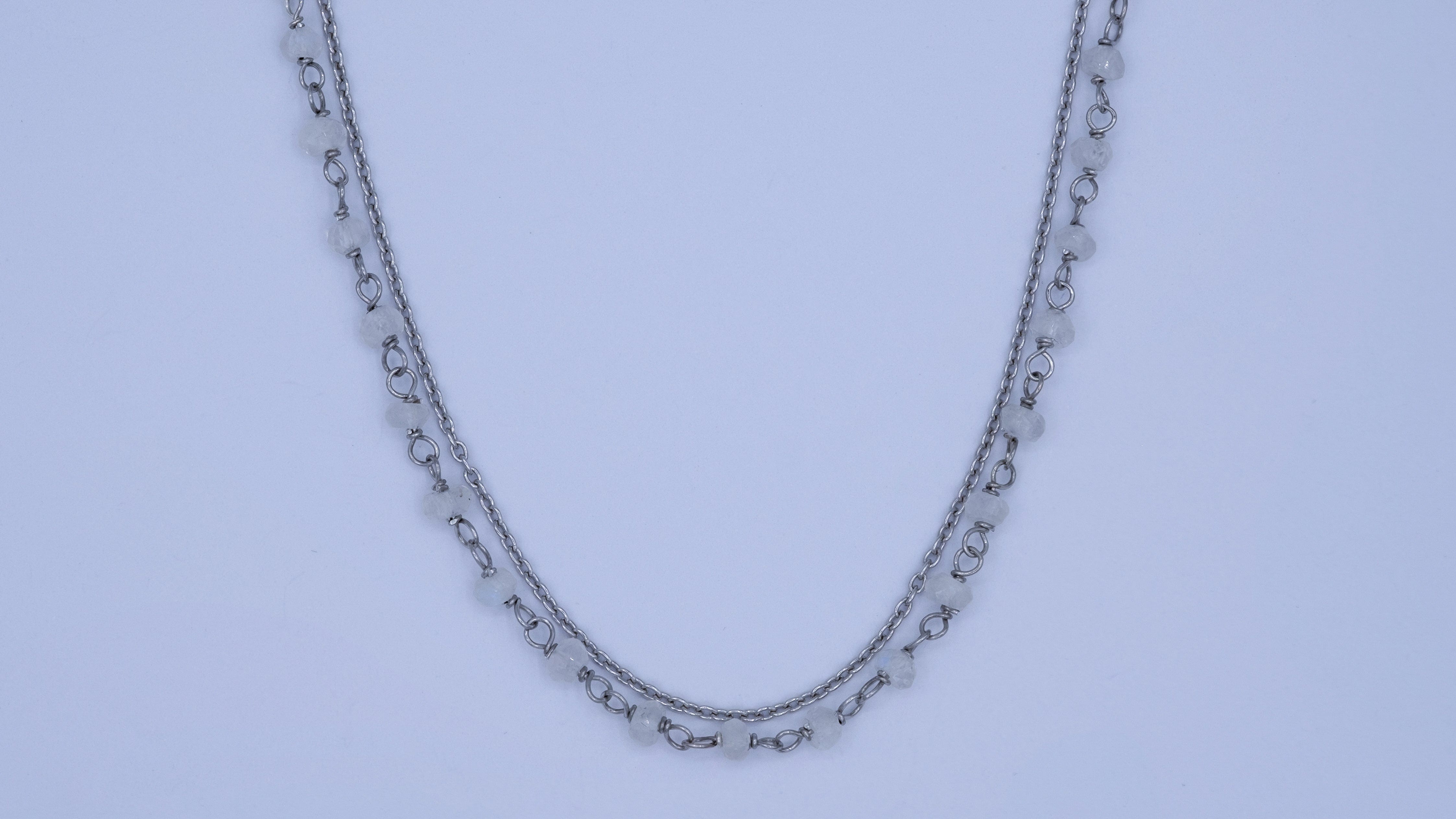 Korte ketting met maansteen Nana