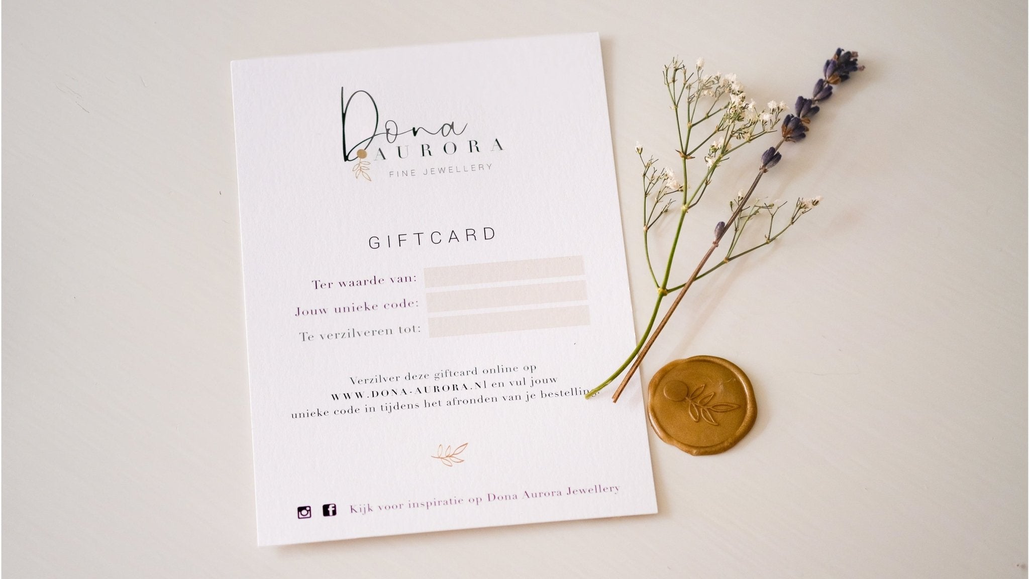 Sieraden giftcard - Dona Aurora