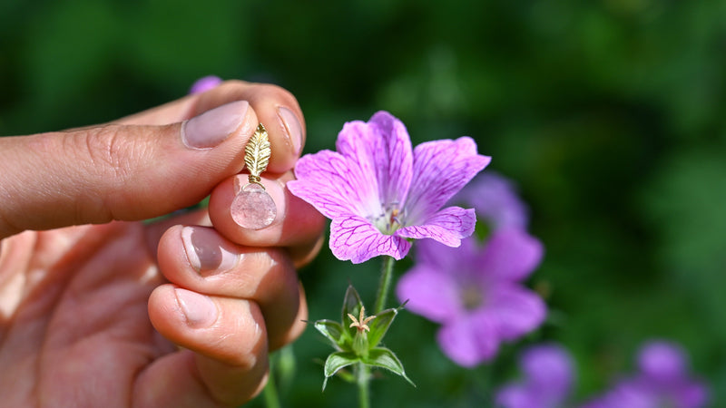 Spring oorbellen met aardbeienkwarts Sopro