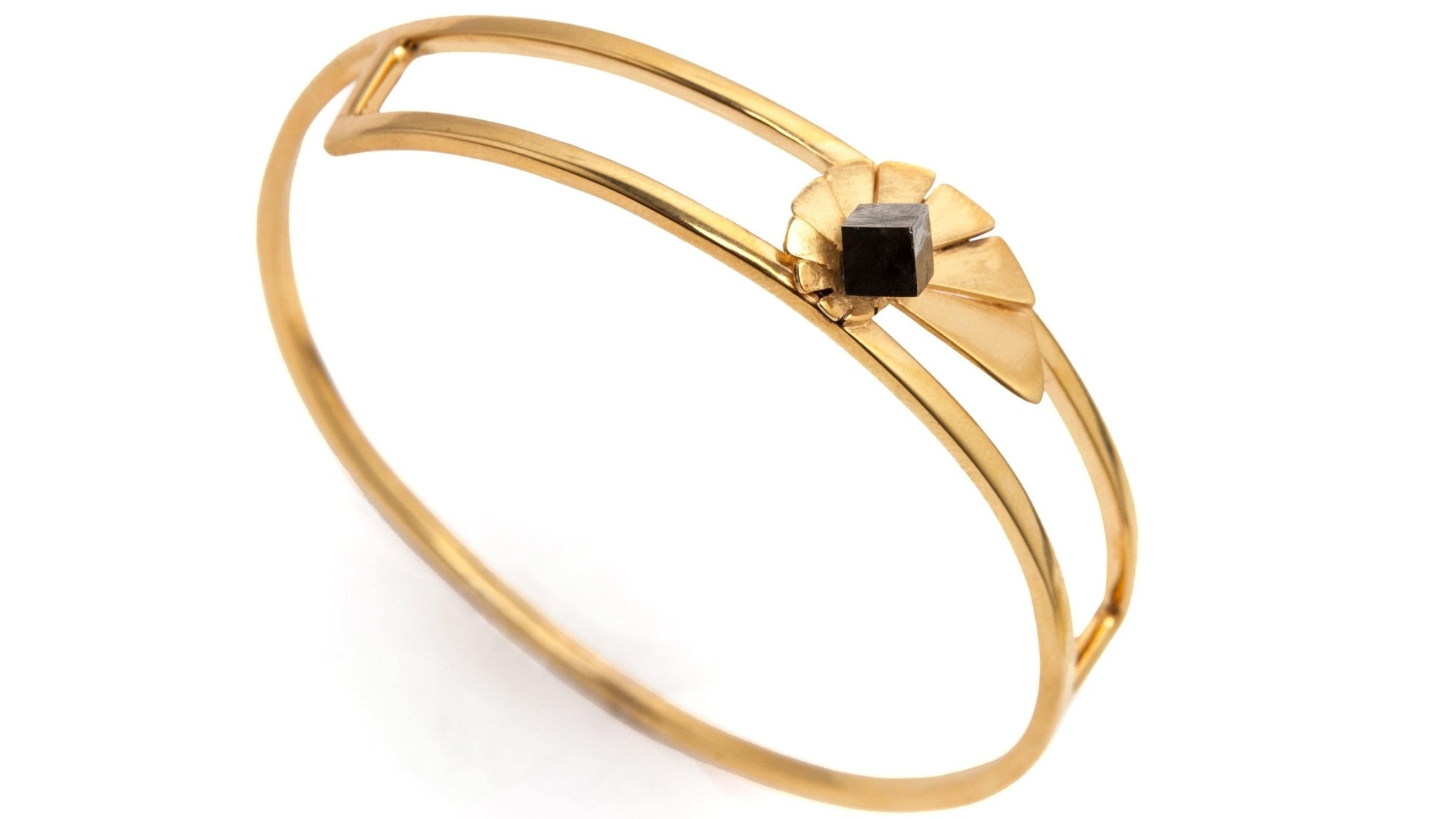 Vergulde designer armband met pyriet - Dona Aurora